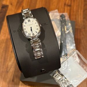 Raymond Weil Shine Oval Stainless Watch with Roman Dial with 2 Bands